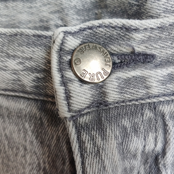 Vintage 1980’s PURE JEANSWEAR ACID WASHED Grey Jeans 31x29 Retro Rock Hairband - Picture 8 of 14